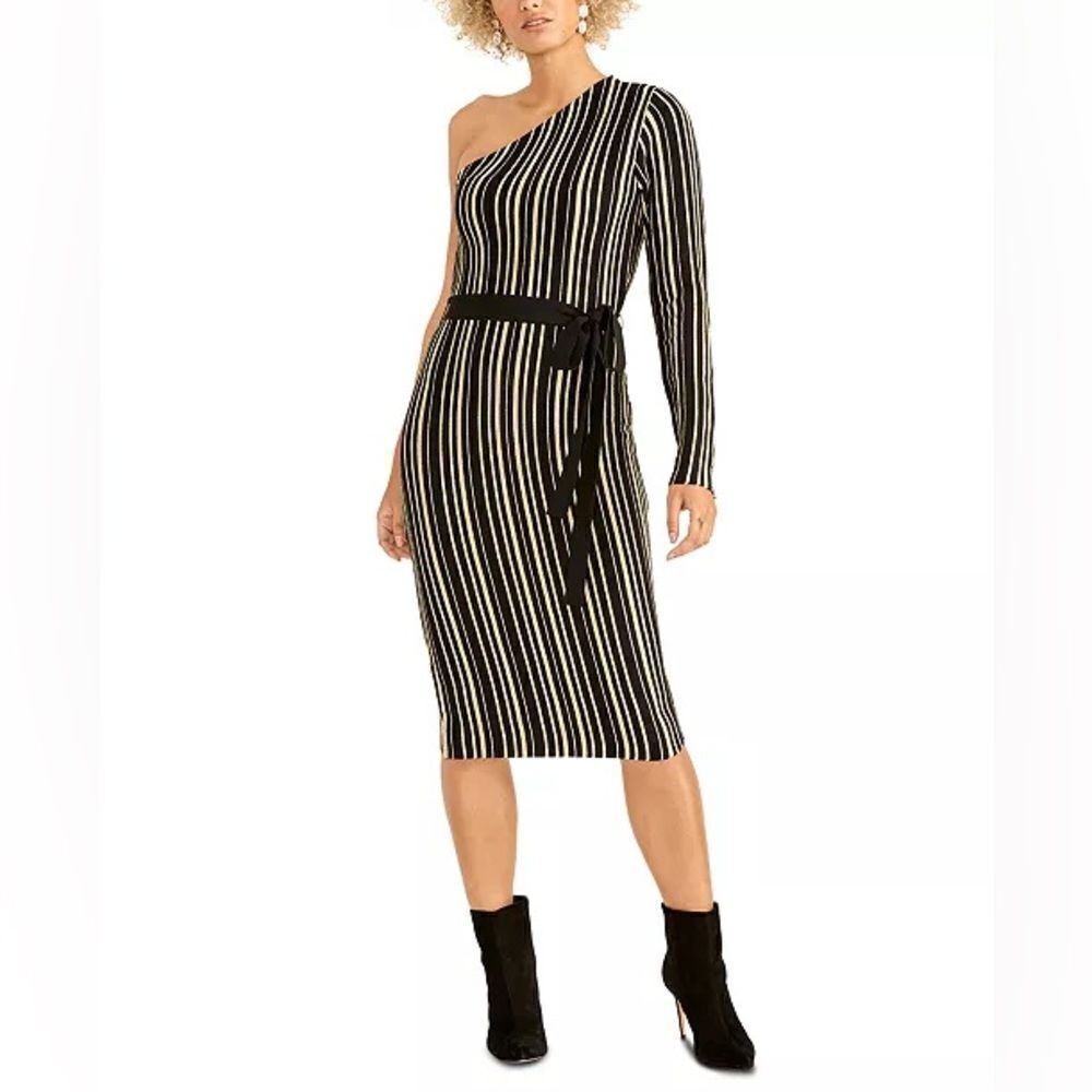 New nwt RACHEL RACHEL ROY Belted One-Shoulder Sweater Dress SIZE XL MIDI KNIT